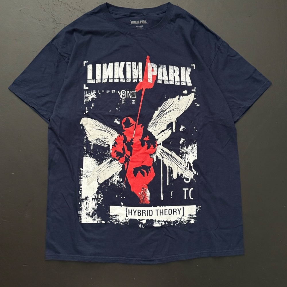 LINKIN PARK NAVY DARK BLUE UNISEX COTTON BAND SHORT SLEEVE T-SHIRT / XL / NEW /